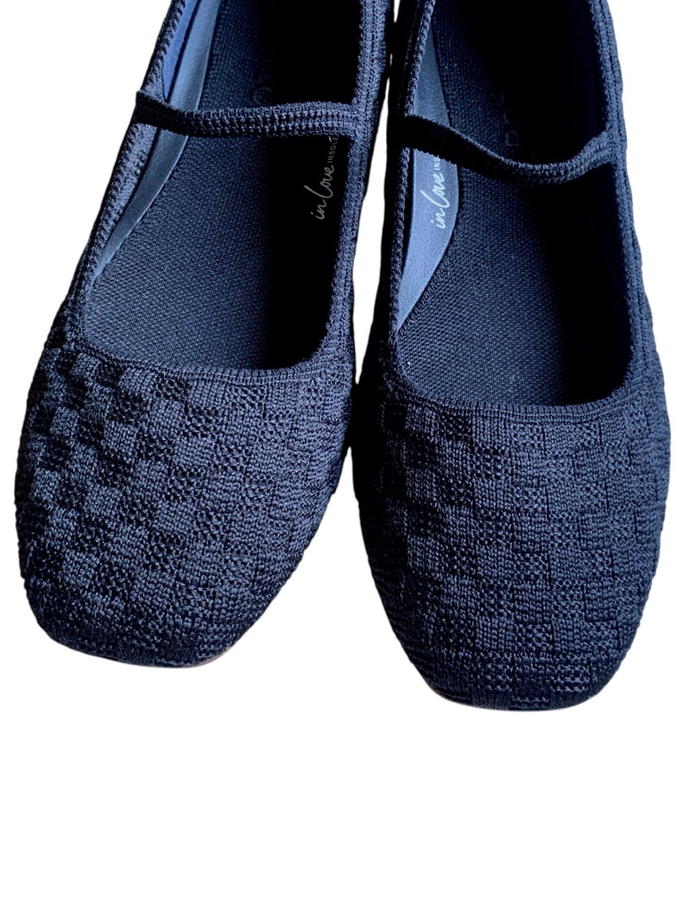 Rothy’s The Max Square Mary Jane Black Checkered Women’s 8 Knit Flats Like New - Picture 11 of 11